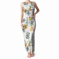 Hawaiian Quilts Tank Maxi Dress Tropical Fruits and Plants LT03 Women White - Polynesian Pride