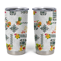 Hawaiian Quilts Tumbler Cup Tropical Fruits and Plants LT03 White - Polynesian Pride