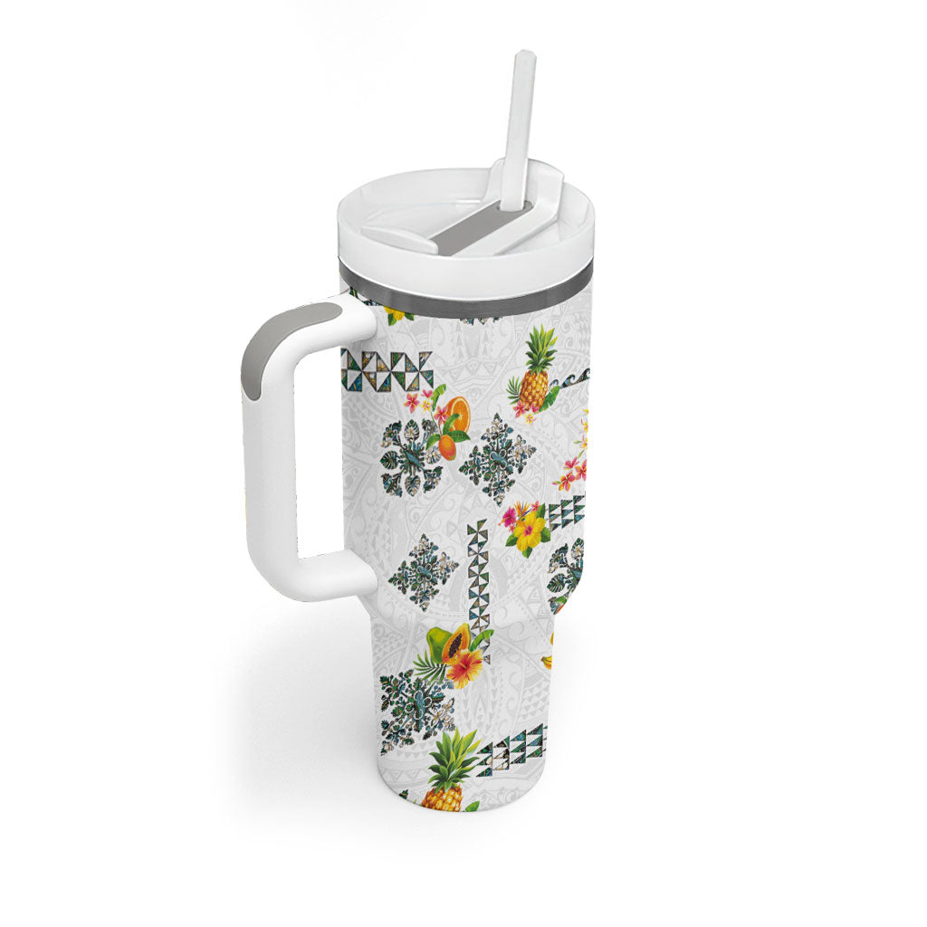 Hawaiian Quilts Tumbler With Handle Tropical Fruits and Plants LT03 - Polynesian Pride