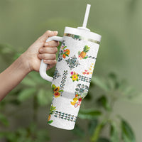 Hawaiian Quilts Tumbler With Handle Tropical Fruits and Plants LT03 - Polynesian Pride