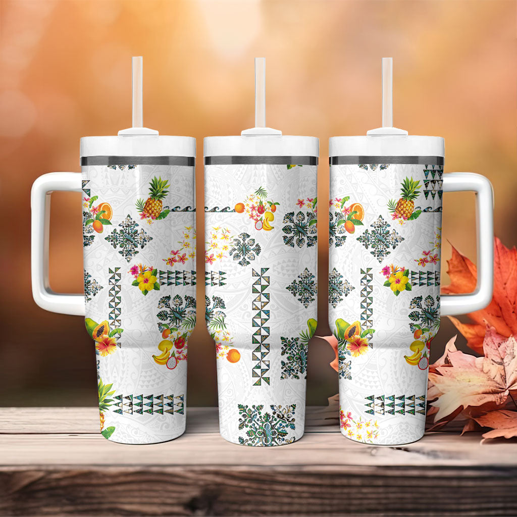 Hawaiian Quilts Tumbler With Handle Tropical Fruits and Plants LT03 - Polynesian Pride