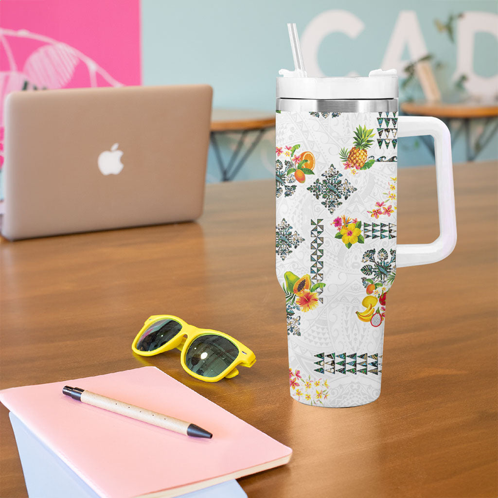 Hawaiian Quilts Tumbler With Handle Tropical Fruits and Plants LT03 - Polynesian Pride