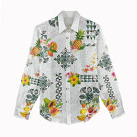 Hawaiian Quilts Women Casual Shirt Tropical Fruits and Plants LT03 - Polynesian Pride