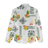 Hawaiian Quilts Women Casual Shirt Tropical Fruits and Plants LT03 - Polynesian Pride