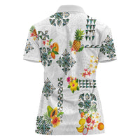 Hawaiian Quilts Women Polo Shirt Tropical Fruits and Plants LT03 - Polynesian Pride