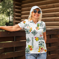 Hawaiian Quilts Women Polo Shirt Tropical Fruits and Plants LT03 - Polynesian Pride