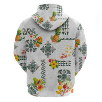 Hawaiian Quilts Zip Hoodie Tropical Fruits and Plants LT03 - Polynesian Pride