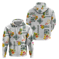 Hawaiian Quilts Zip Hoodie Tropical Fruits and Plants LT03 - Polynesian Pride