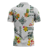 Hawaiian Quilts Zipper Polo Shirt Tropical Fruits and Plants LT03 - Polynesian Pride