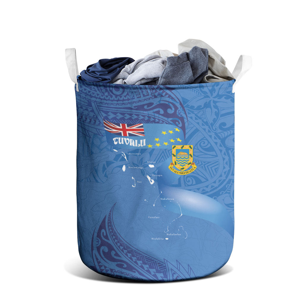 Tuvalu Heritage Laundry Basket Map of the Islands and Polynesia Pattern LT03 - Polynesian Pride