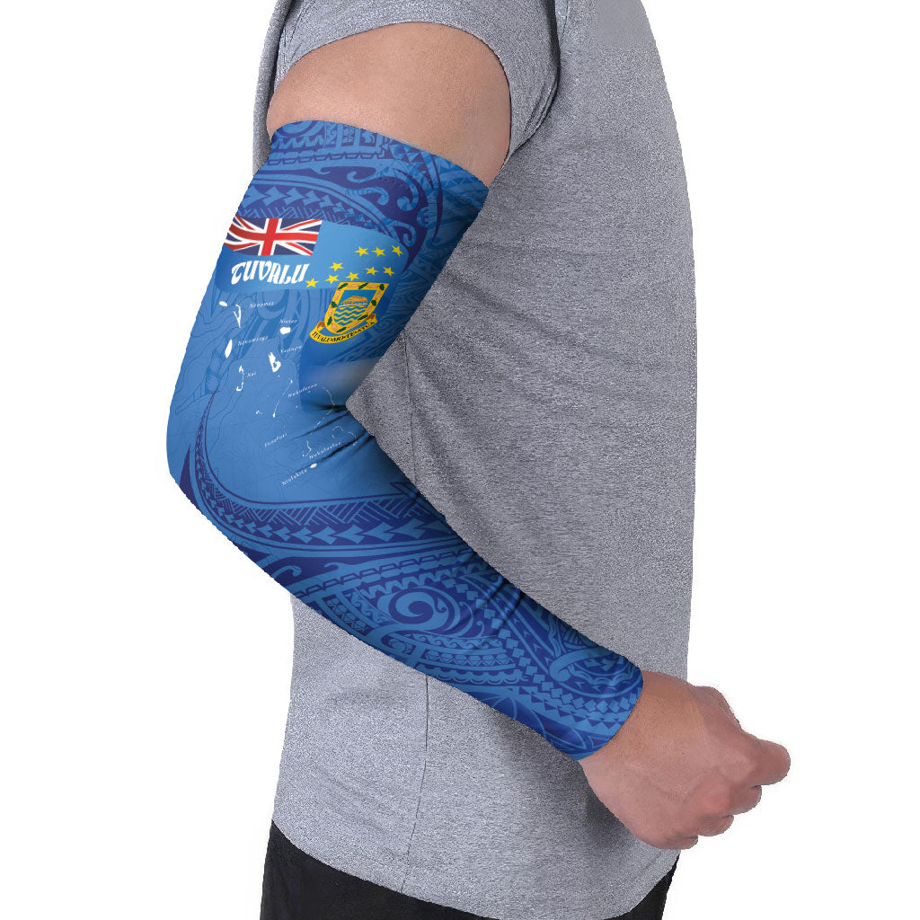 Tuvalu Heritage Arm Sleeves Map of the Islands and Polynesia Pattern LT03 - Polynesian Pride