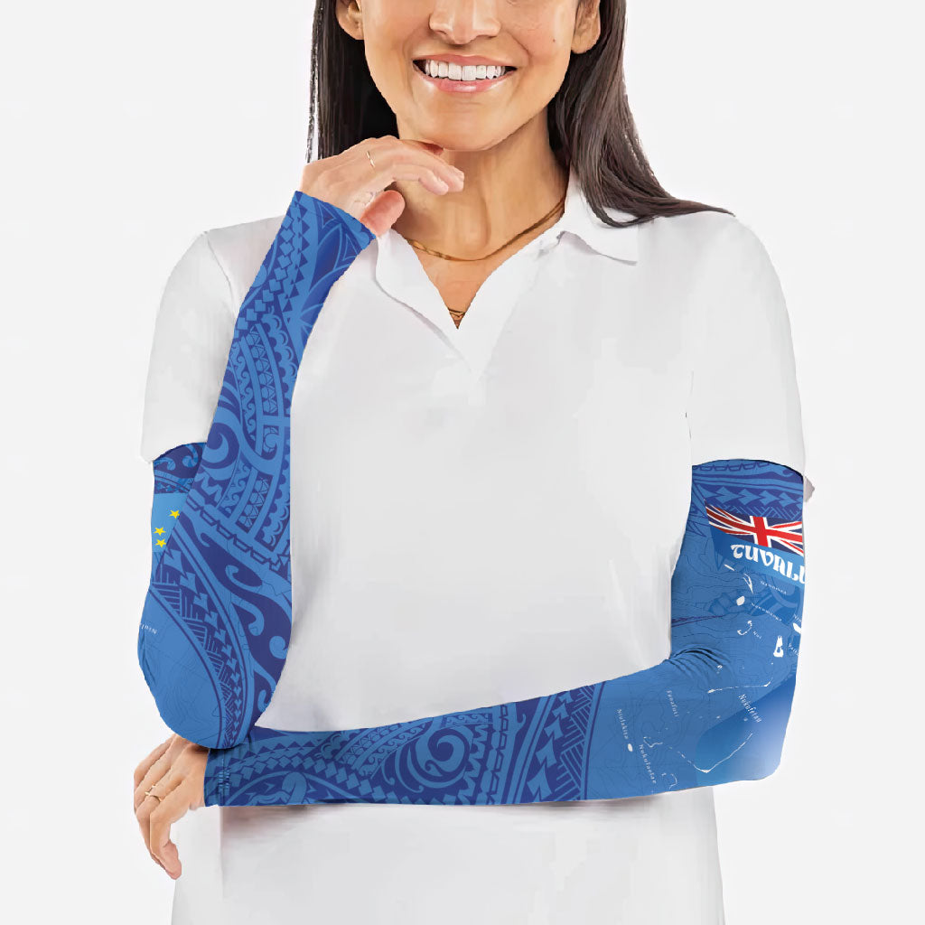Tuvalu Heritage Arm Sleeves Map of the Islands and Polynesia Pattern LT03 - Polynesian Pride