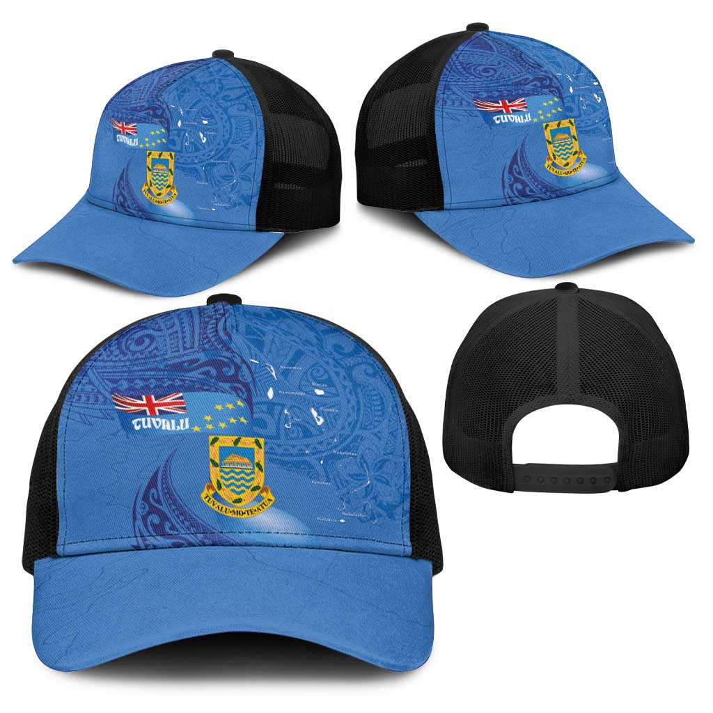 Tuvalu Heritage Baseball Net Cap Map of the Islands and Polynesia Pattern LT03 - Polynesian Pride
