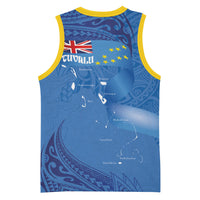 Tuvalu Heritage Basketball Jersey Map of the Islands and Polynesia Pattern LT03 - Polynesian Pride