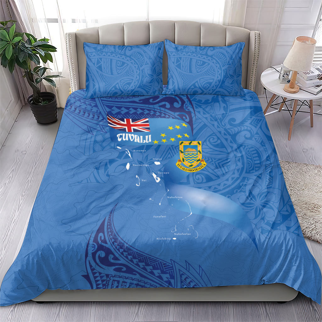Tuvalu Heritage Bedding Set Map of the Islands and Polynesia Pattern LT03 - Polynesian Pride