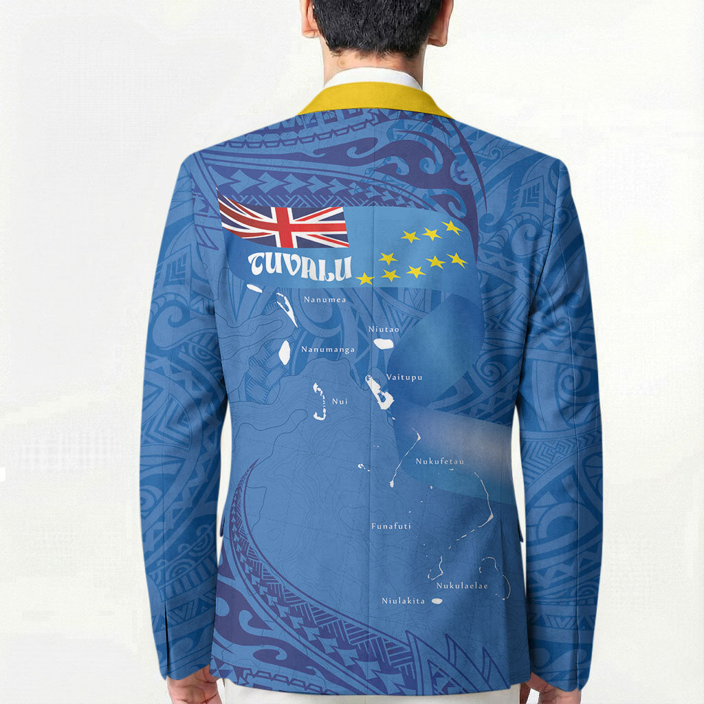 Tuvalu Heritage Blazer Map of the Islands and Polynesia Pattern LT03 - Polynesian Pride