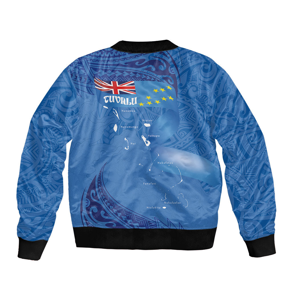 Tuvalu Heritage Bomber Jacket Map of the Islands and Polynesia Pattern LT03 - Polynesian Pride