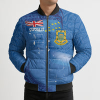 Tuvalu Heritage Bomber Puffer Jacket Map of the Islands and Polynesia Pattern LT03 - Polynesian Pride