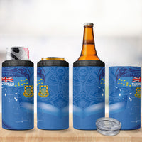 Tuvalu Heritage 4 in 1 Can Cooler Tumbler Map of the Islands and Polynesia Pattern LT03 - Polynesian Pride