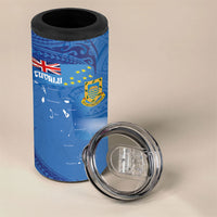 Tuvalu Heritage 4 in 1 Can Cooler Tumbler Map of the Islands and Polynesia Pattern LT03 - Polynesian Pride