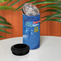Tuvalu Heritage 4 in 1 Can Cooler Tumbler Map of the Islands and Polynesia Pattern LT03 - Polynesian Pride