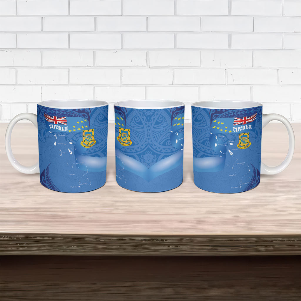 Tuvalu Heritage Ceramic Mug Map of the Islands and Polynesia Pattern LT03 - Polynesian Pride