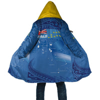 Tuvalu Heritage Cloak Map of the Islands and Polynesia Pattern LT03 Unisex Blue - Polynesian Pride