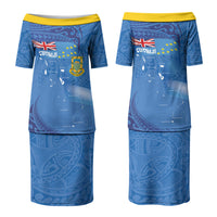 Tuvalu Heritage Couples Matching Puletasi and Long Sleeve Button Shirt Map of the Islands and Polynesia Pattern LT03 - Polynesian Pride