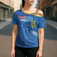 Tuvalu Heritage Cross Shoulder Shirt Map of the Islands and Polynesia Pattern LT03 - Polynesian Pride