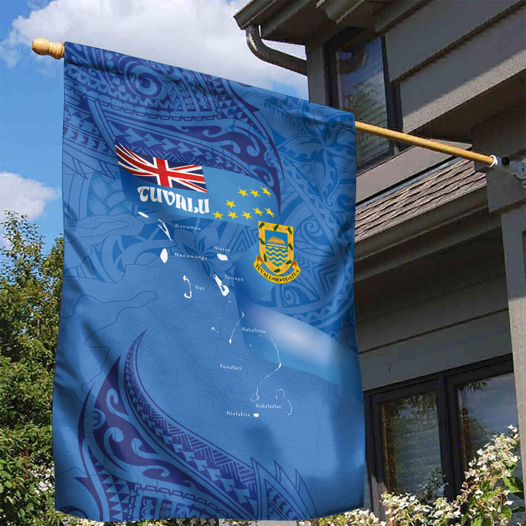 Tuvalu Heritage Garden Flag Map of the Islands and Polynesia Pattern LT03 - Polynesian Pride