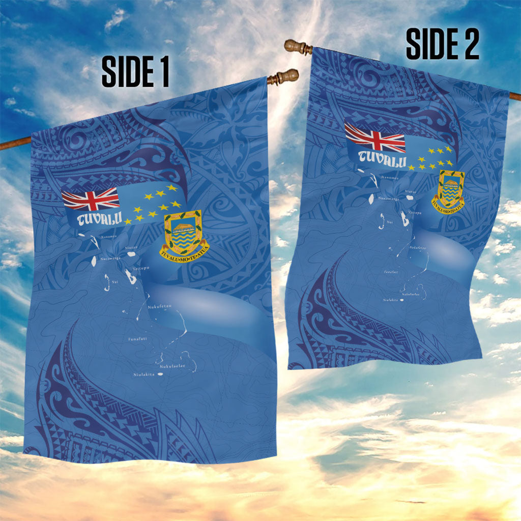 Tuvalu Heritage Garden Flag Map of the Islands and Polynesia Pattern LT03 - Polynesian Pride