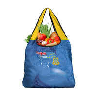 Tuvalu Heritage Grocery Bag Map of the Islands and Polynesia Pattern LT03 1-pack One Size Blue - Polynesian Pride