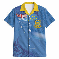 Tuvalu Heritage Hawaiian Shirt Map of the Islands and Polynesia Pattern LT03 Blue - Polynesian Pride