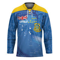 Tuvalu Heritage Hockey Jersey Map of the Islands and Polynesia Pattern LT03 Unisex Blue - Polynesian Pride