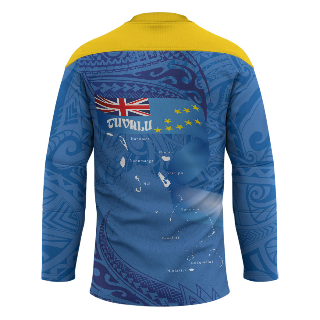 Tuvalu Heritage Hockey Jersey Map of the Islands and Polynesia Pattern LT03 - Polynesian Pride