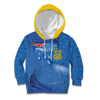 Tuvalu Heritage Kid Hoodie Map of the Islands and Polynesia Pattern LT03 Hoodie Blue - Polynesian Pride