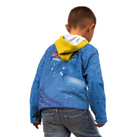 Tuvalu Heritage Kid Hoodie Map of the Islands and Polynesia Pattern LT03 - Polynesian Pride