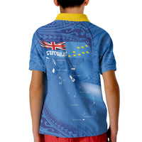 Tuvalu Heritage Kid Polo Shirt Map of the Islands and Polynesia Pattern LT03 - Polynesian Pride