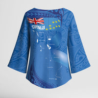 Tuvalu Heritage Kimono Sleeve Blouse Map of the Islands and Polynesia Pattern LT03 - Polynesian Pride