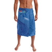 Tuvalu Heritage Lavalava Map of the Islands and Polynesia Pattern LT03 Blue - Polynesian Pride