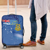 Tuvalu Heritage Luggage Cover Map of the Islands and Polynesia Pattern LT03 Blue - Polynesian Pride