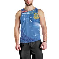 Tuvalu Heritage Men Tank Top Map of the Islands and Polynesia Pattern LT03 - Polynesian Pride