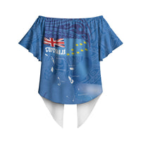 Tuvalu Heritage Off Shoulder Wrap Waist Top Map of the Islands and Polynesia Pattern LT03 - Polynesian Pride