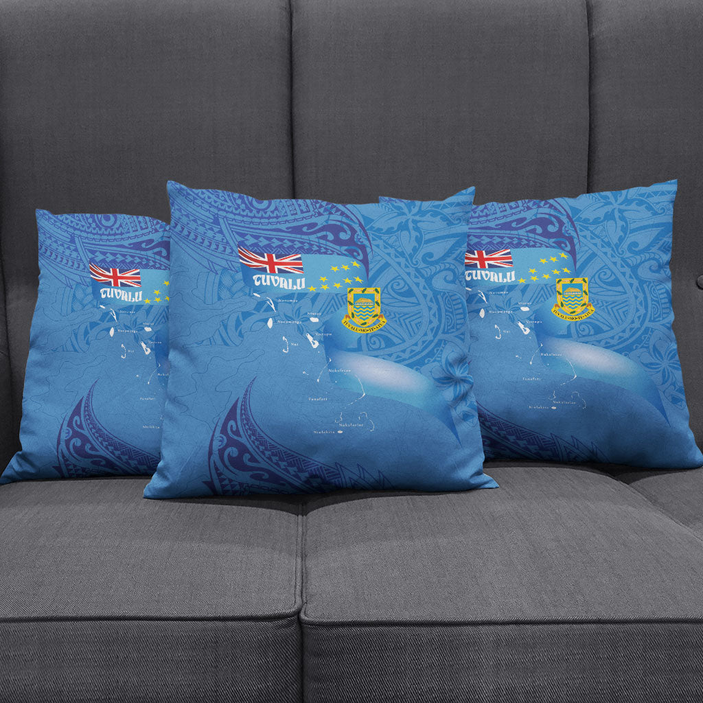 Tuvalu Heritage Pillow Cover Map of the Islands and Polynesia Pattern LT03 - Polynesian Pride