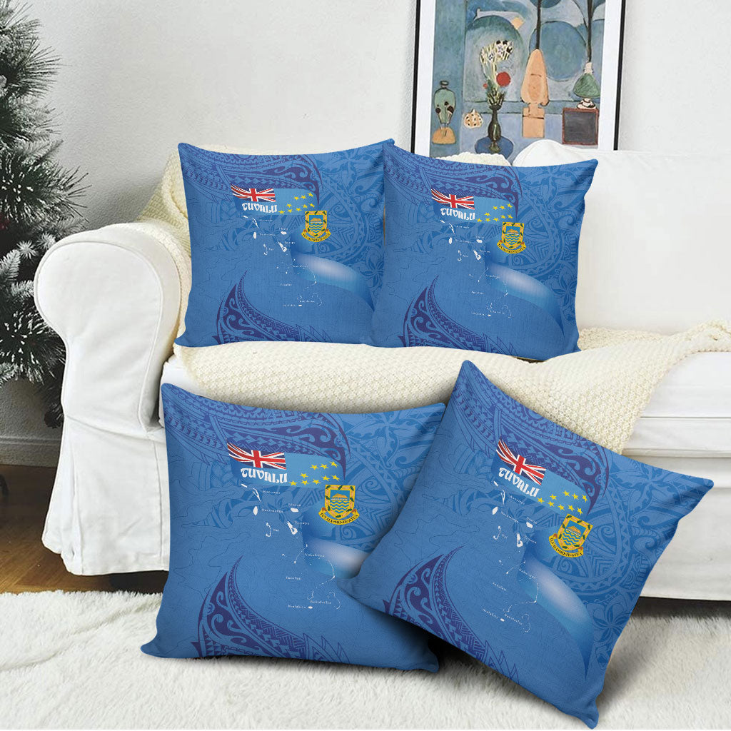 Tuvalu Heritage Pillow Cover Map of the Islands and Polynesia Pattern LT03 - Polynesian Pride