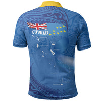 Tuvalu Heritage Polo Shirt Map of the Islands and Polynesia Pattern LT03 - Polynesian Pride
