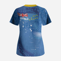 Tuvalu Heritage Scrub Top Map of the Islands and Polynesia Pattern LT03 - Polynesian Pride