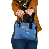 Tuvalu Heritage Shoulder Handbag Map of the Islands and Polynesia Pattern LT03 One Size Blue - Polynesian Pride