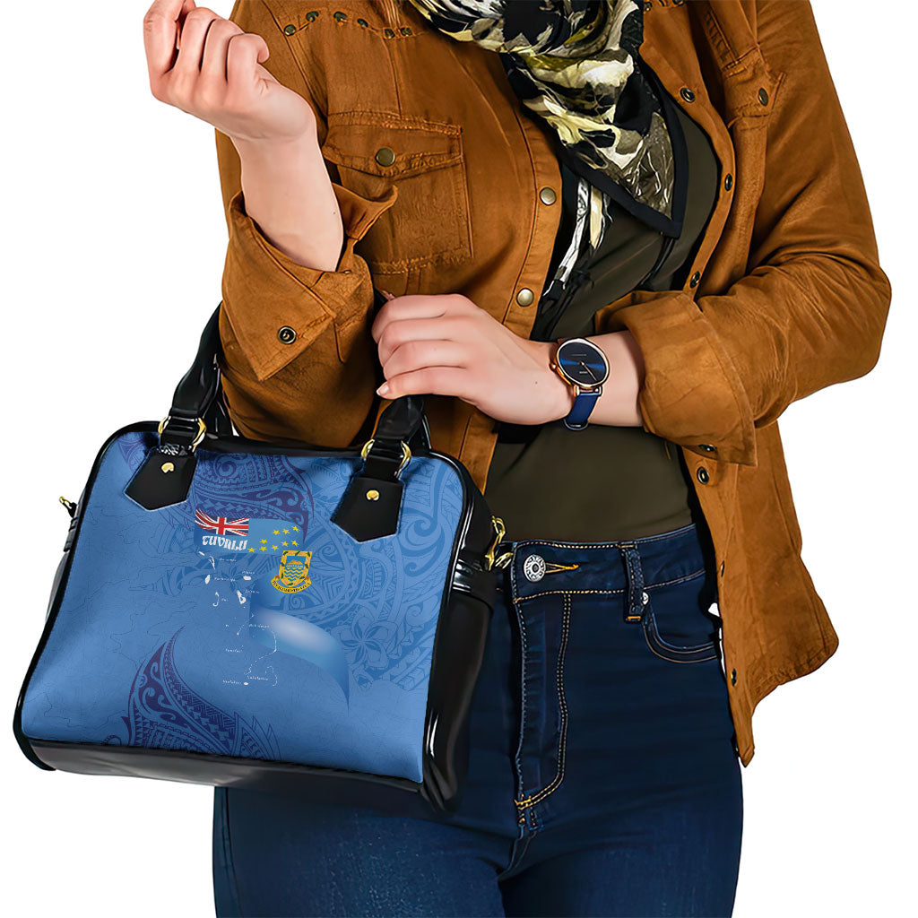 Tuvalu Heritage Shoulder Handbag Map of the Islands and Polynesia Pattern LT03 - Polynesian Pride