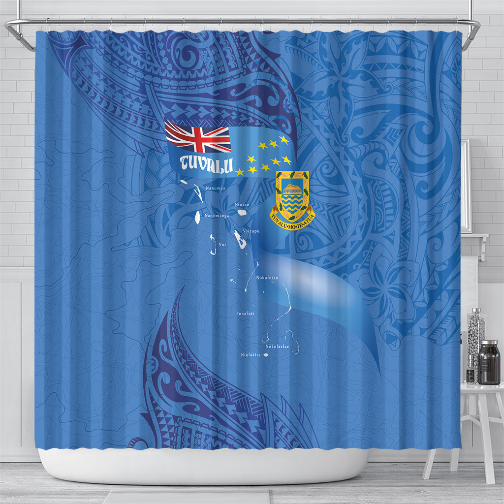 Tuvalu Heritage Shower Curtain Map of the Islands and Polynesia Pattern LT03 - Polynesian Pride